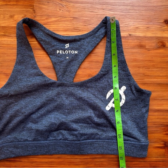 PELOTON Racerback Sports Bra - Dark Blue Heathered Black - Size M - Picture 7 of 12